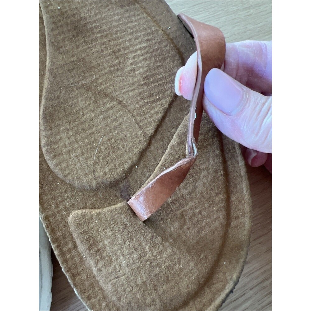 Stella McCartney Women's Sandals Size 39.5 Toe Strap Leather Cork --Damaged! - Picture 5 of 15